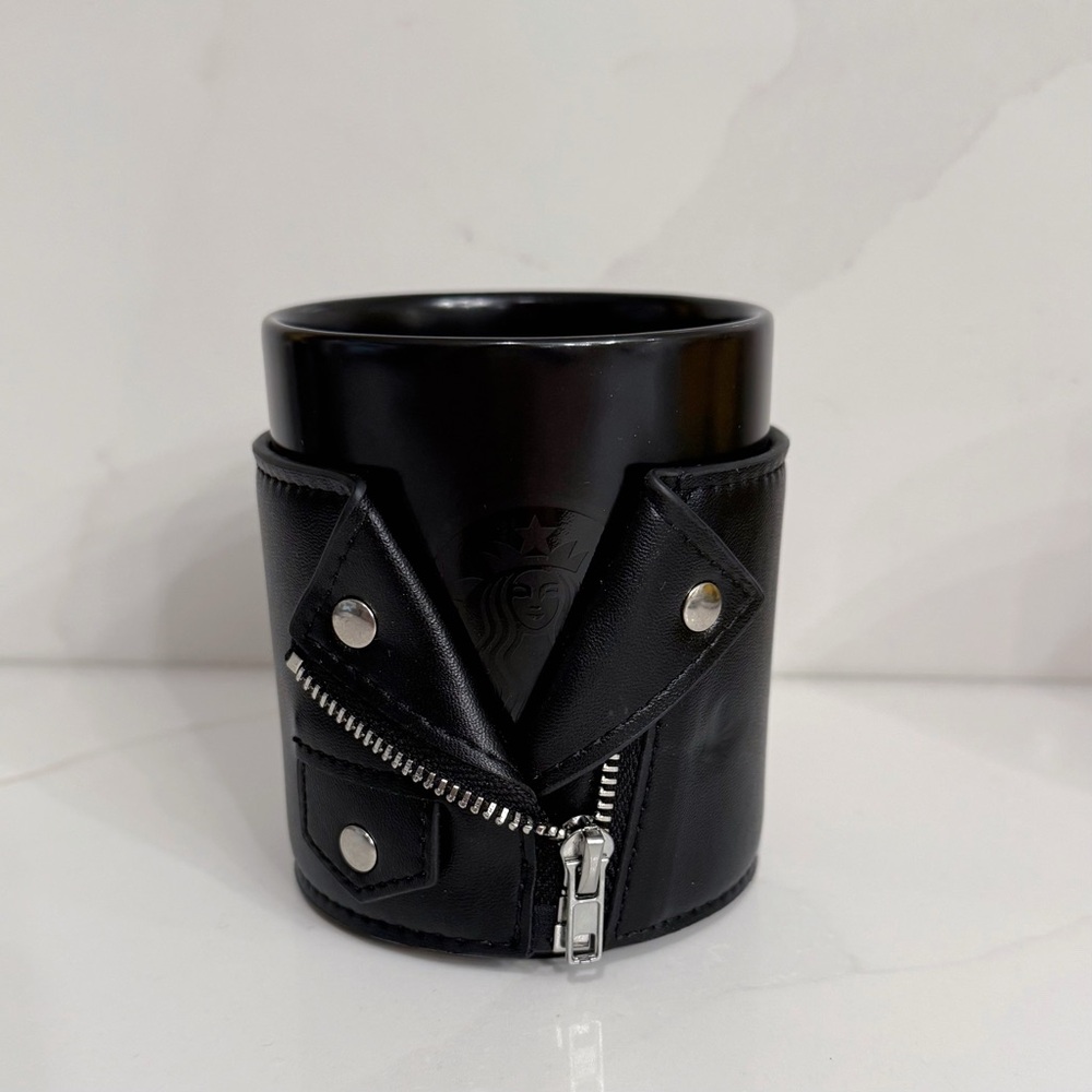 Starbucks Mug with Leather Jacket Sleeve Limited Edition